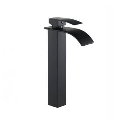 Фото: Смеситель для раковины высокий Waterfall черный-2 Смеситель для раковины высокий Waterfall черный-2