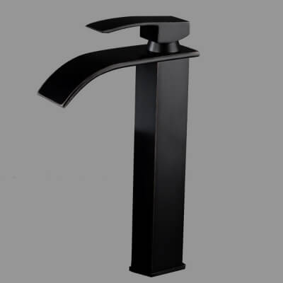Фото: Смеситель для раковины высокий Waterfall черный-3 Смеситель для раковины высокий Waterfall черный-3