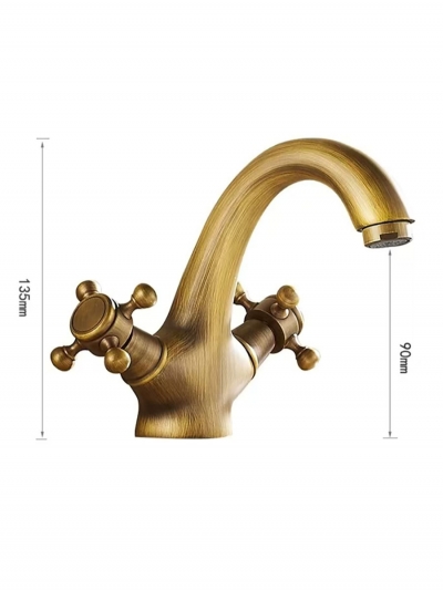 Ретро смеситель для раковины Nostro, барашковый-3