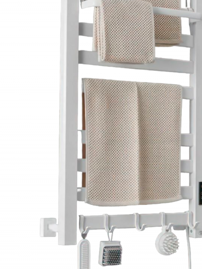 Фото: Полотенцесушитель электрический Loder 49*96 см с вешалкой (правое подключение) белый-3 Полотенцесушитель электрический Loder 49*96 см с вешалкой (правое подключение) белый-3